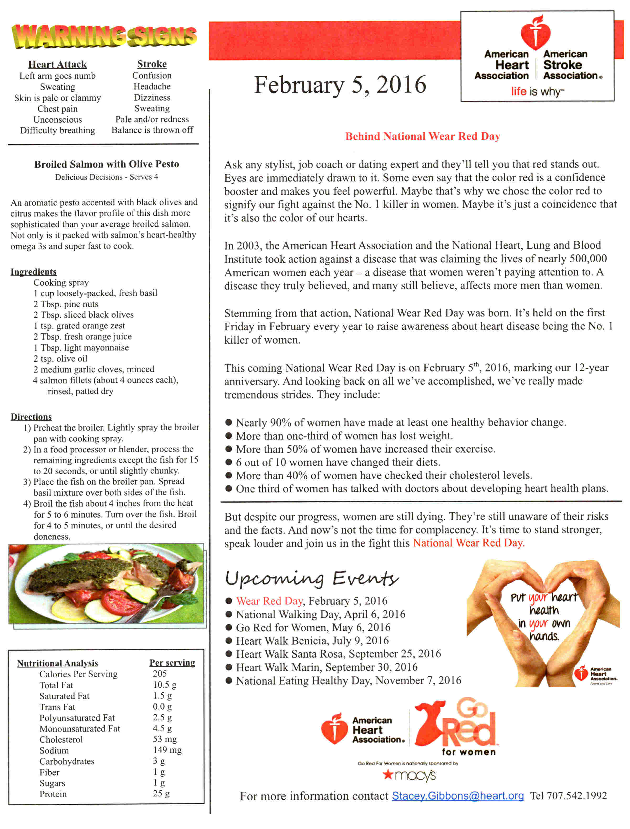 February 2016 - Newsletter for the American Heart Association